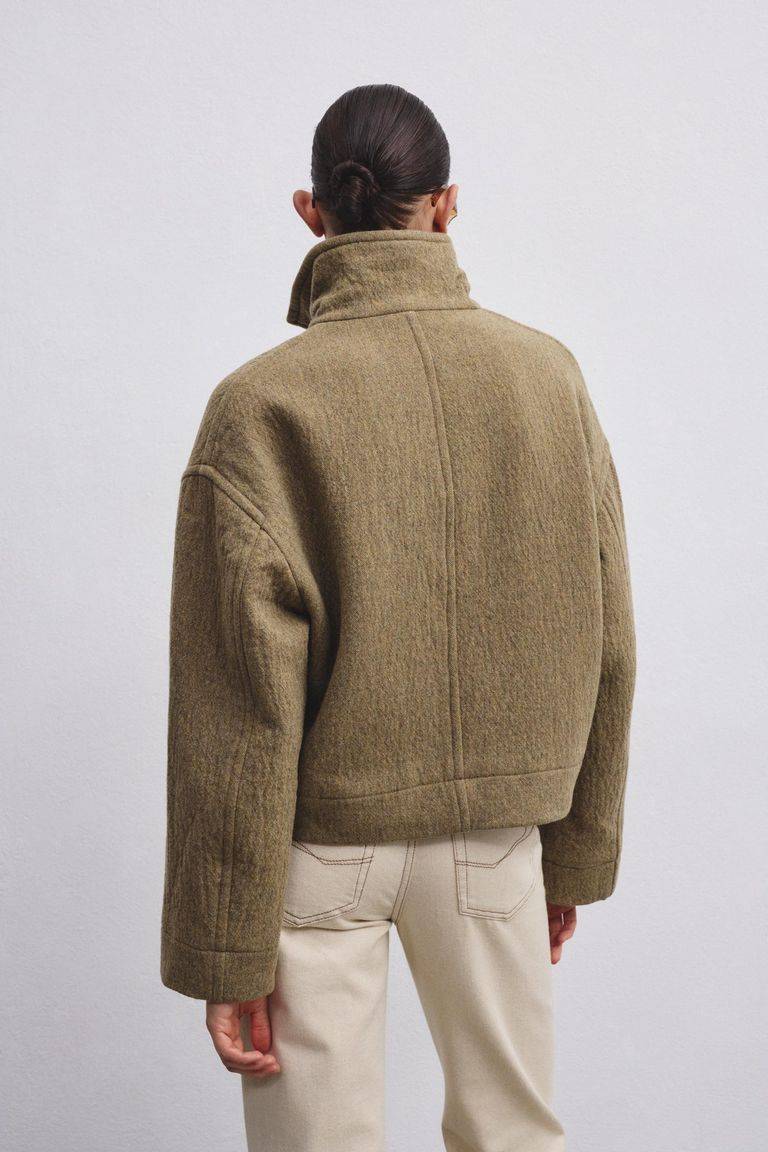 Pomandere Giubbino zippato in panno misto di lana Offerte