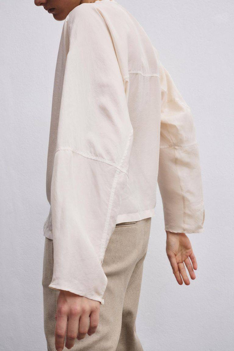 Pomandere Camicia con abbottonatura polo in habutai di seta Vendita Economica