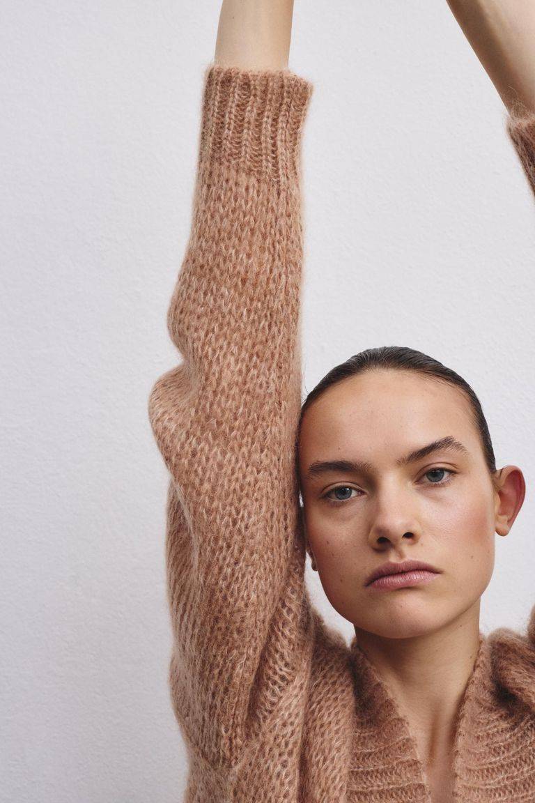 Pomandere Cardigan doppio petto in mohair e lana 2025