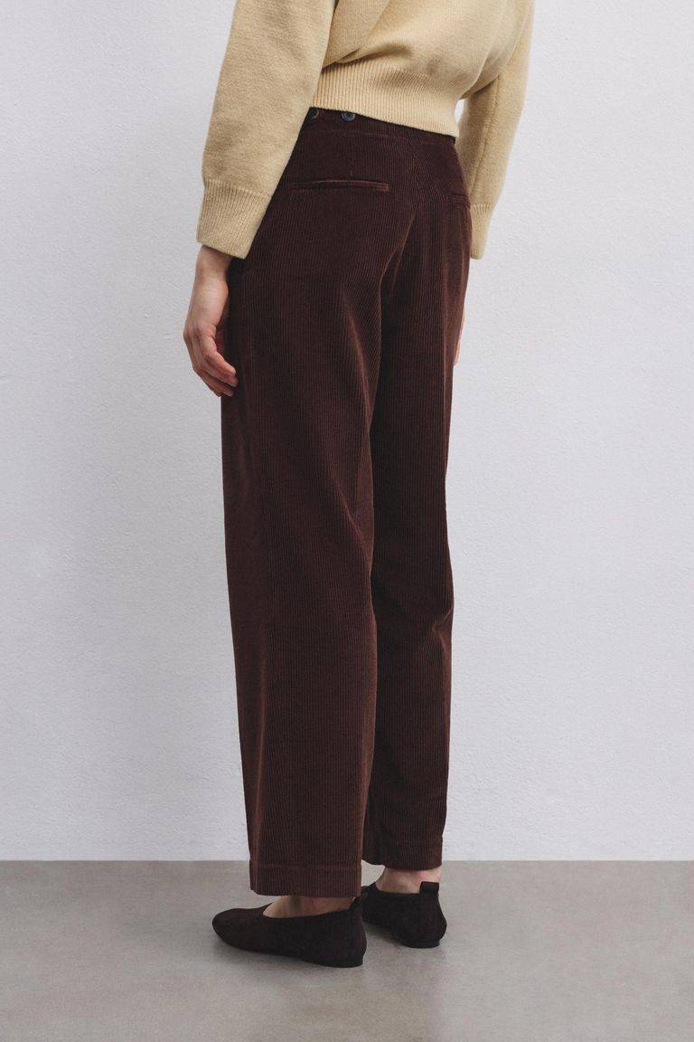 Pomandere Pantalone con pince in velluto a coste Italia