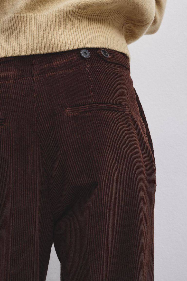 Pomandere Pantalone con pince in velluto a coste Italia