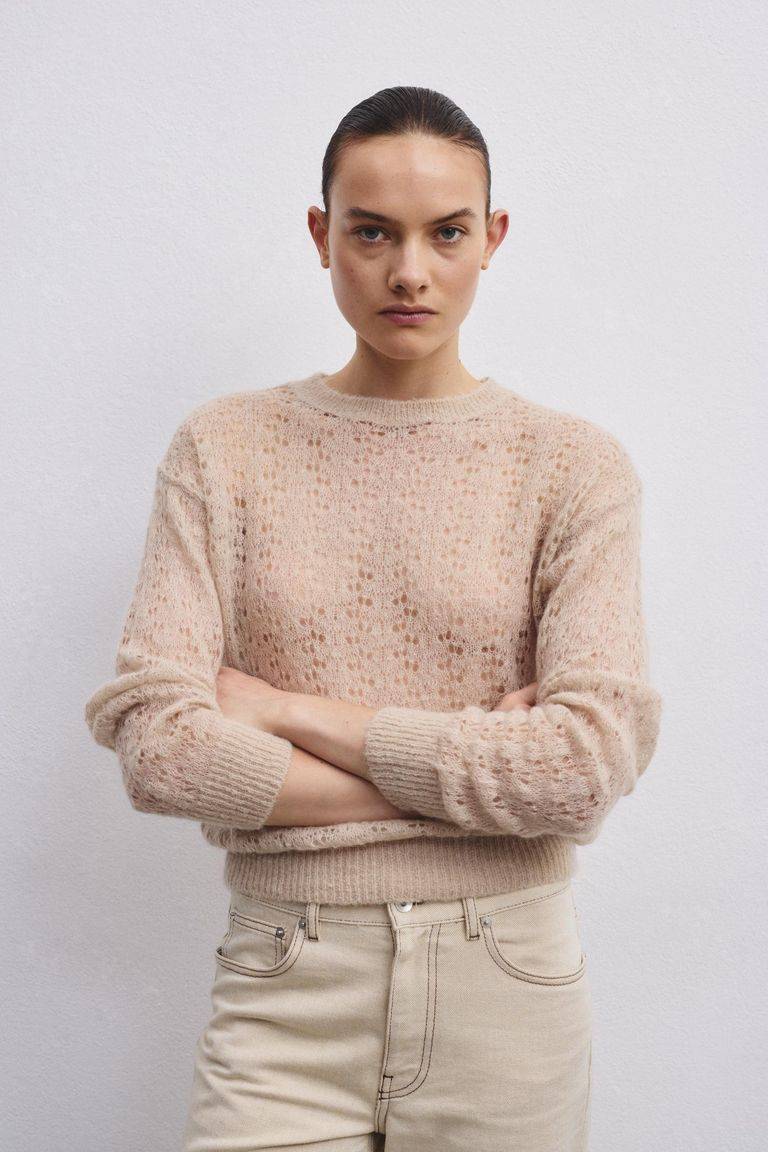 Pomandere Girocollo traforato di mohair e lana Black Friday