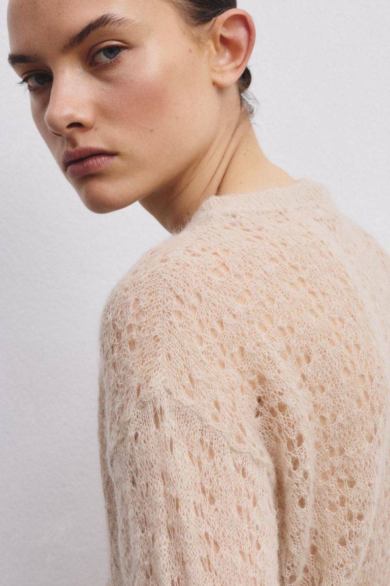 Pomandere Girocollo traforato di mohair e lana Black Friday