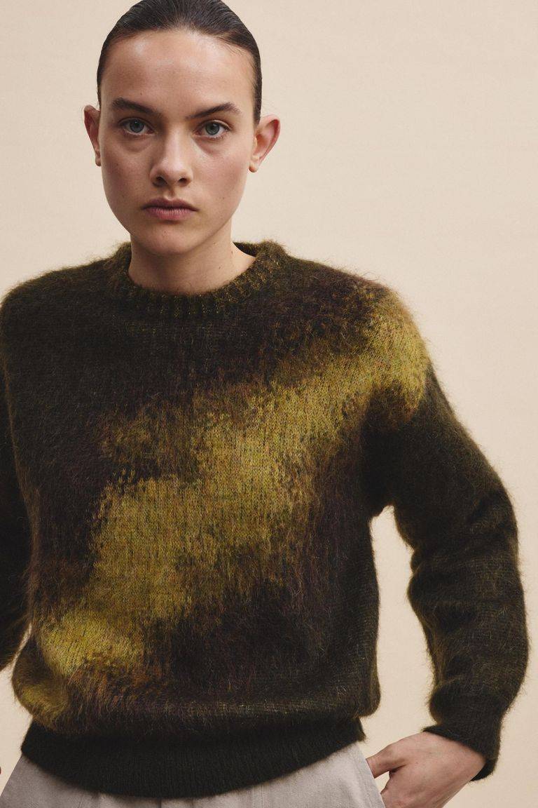 Pomandere Girocollo jacquard in mohair Consegna Veloce