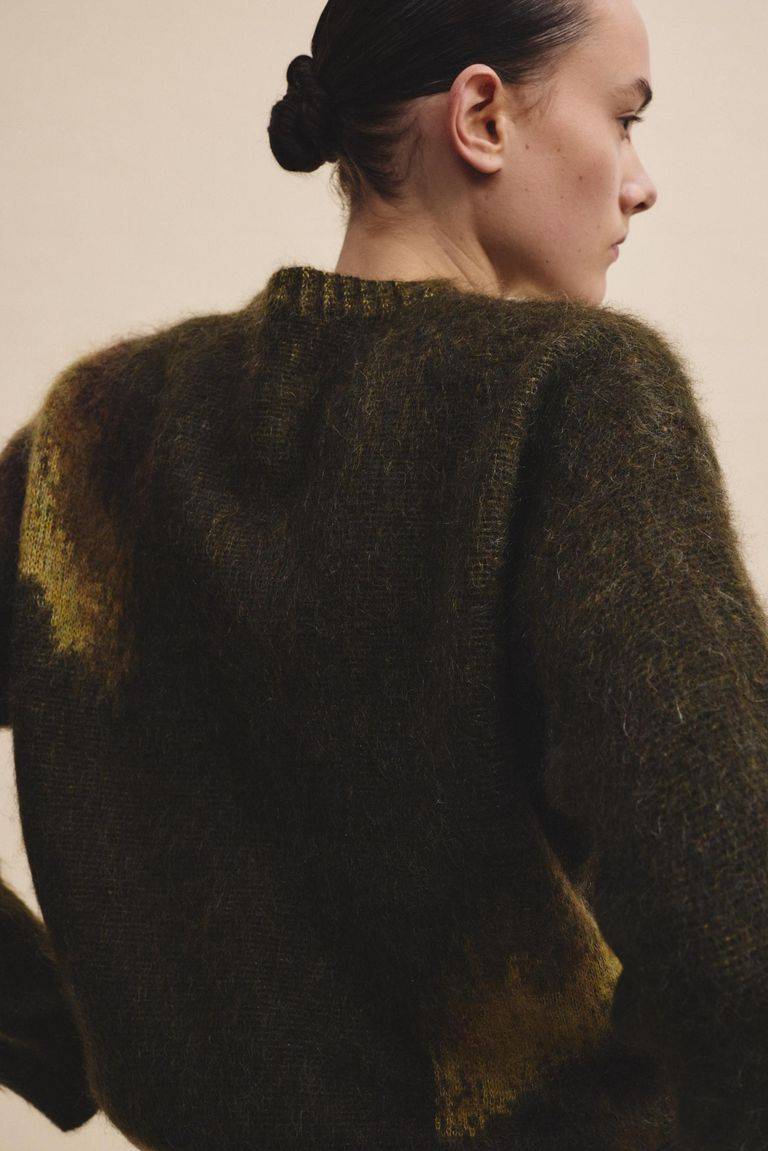 Pomandere Girocollo jacquard in mohair Consegna Veloce