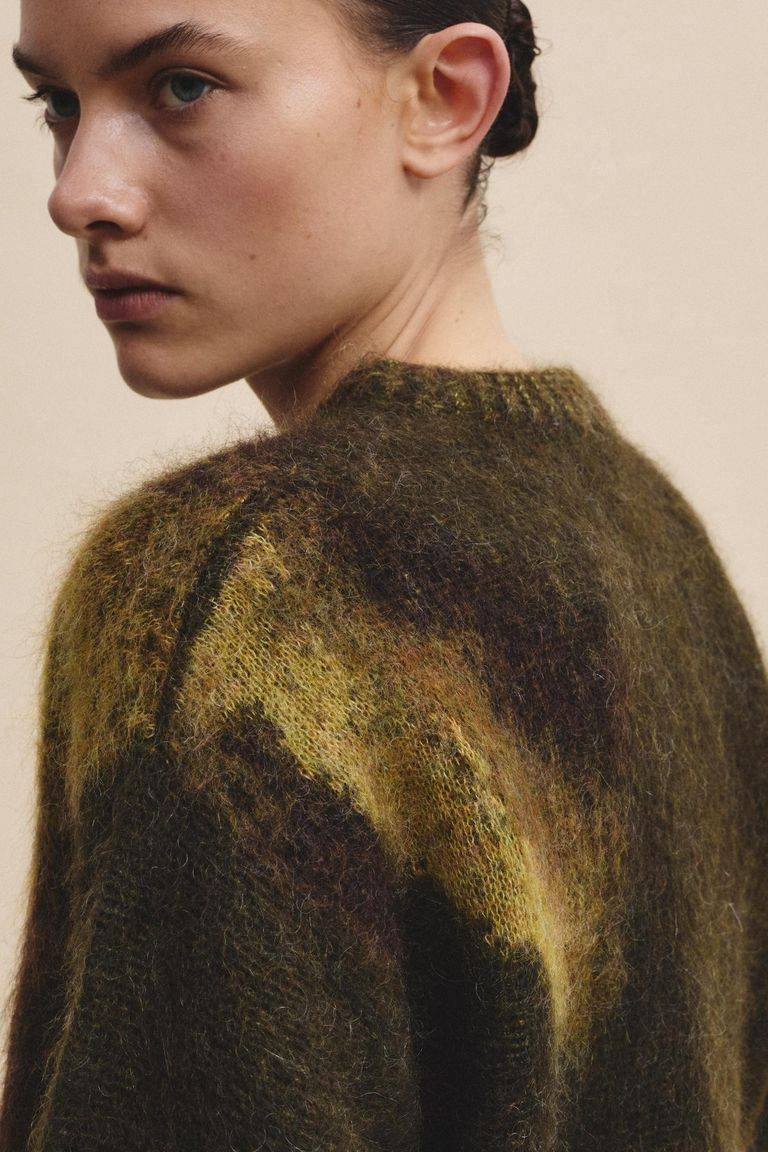 Pomandere Girocollo jacquard in mohair Consegna Veloce
