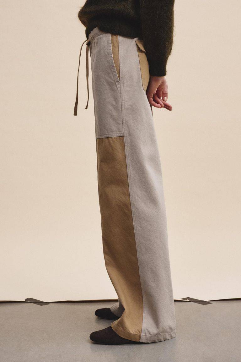 Pomandere Pantalone bicolore in diagonale di cotone lana Convenienza