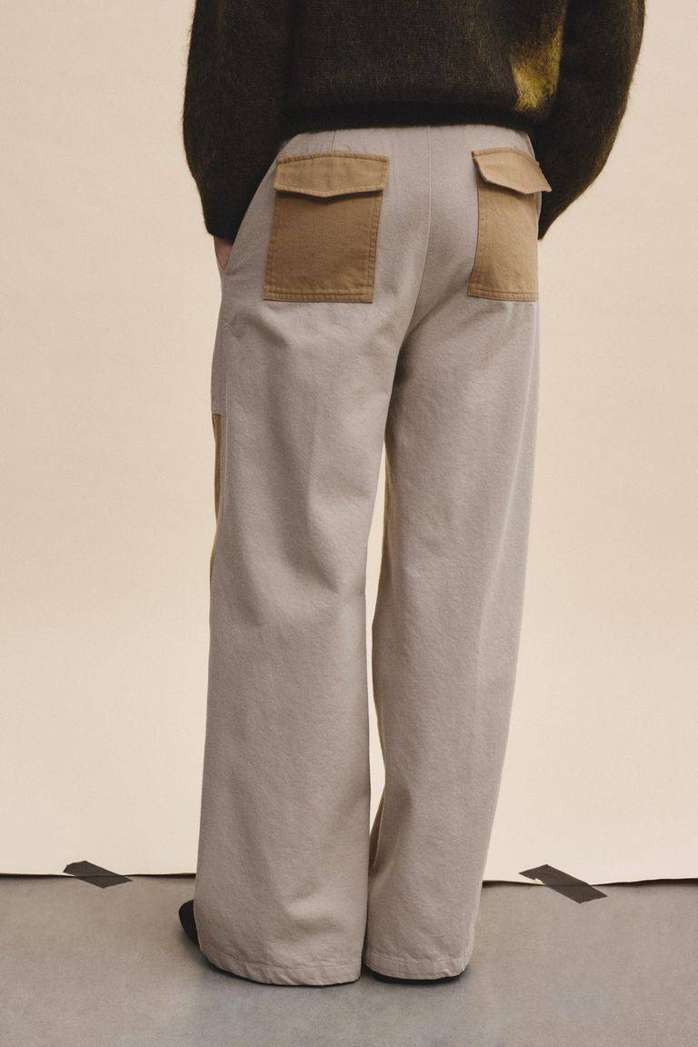 Pomandere Pantalone bicolore in diagonale di cotone lana Convenienza