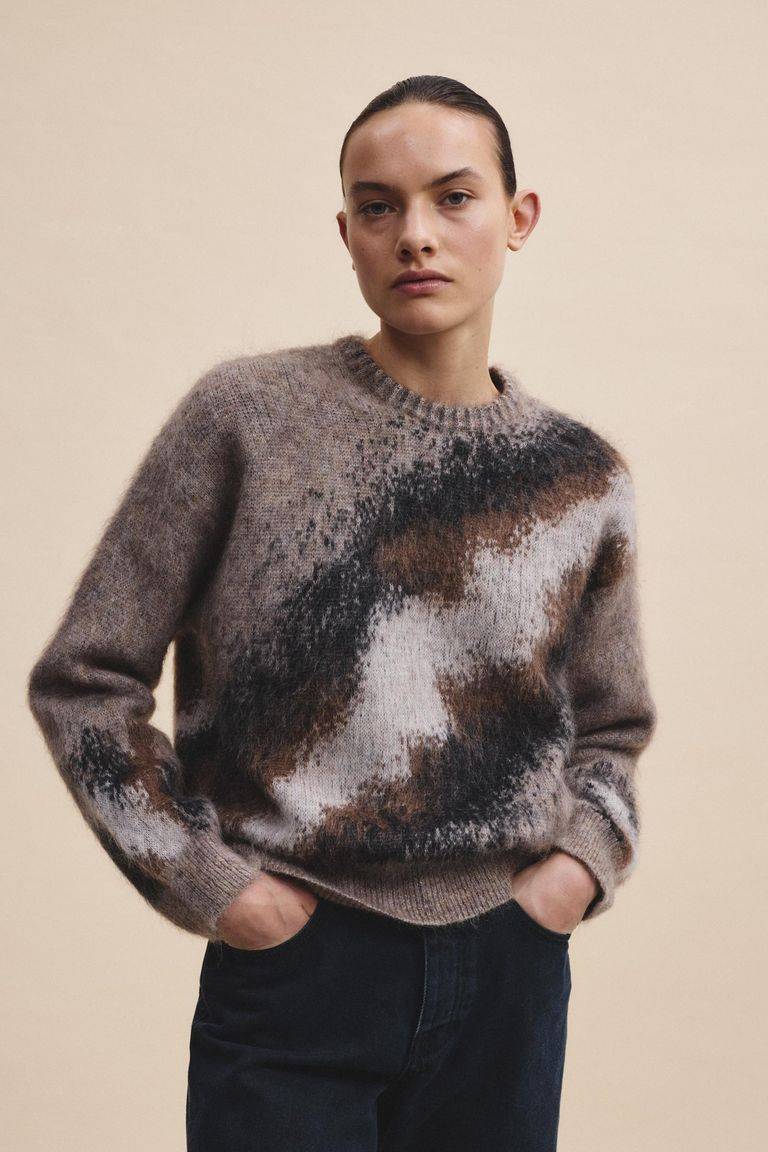 Pomandere Girocollo jacquard in mohair Novità