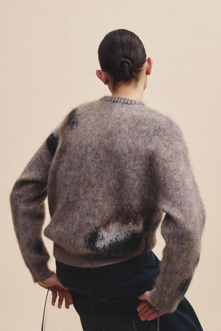 Pomandere Girocollo jacquard in mohair Novità