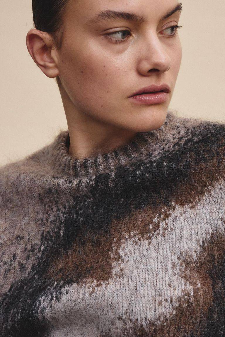 Pomandere Girocollo jacquard in mohair Novità