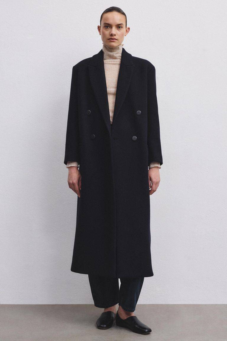 Pomandere Cappotto doppiopetto in panno doppio di lana Sconto