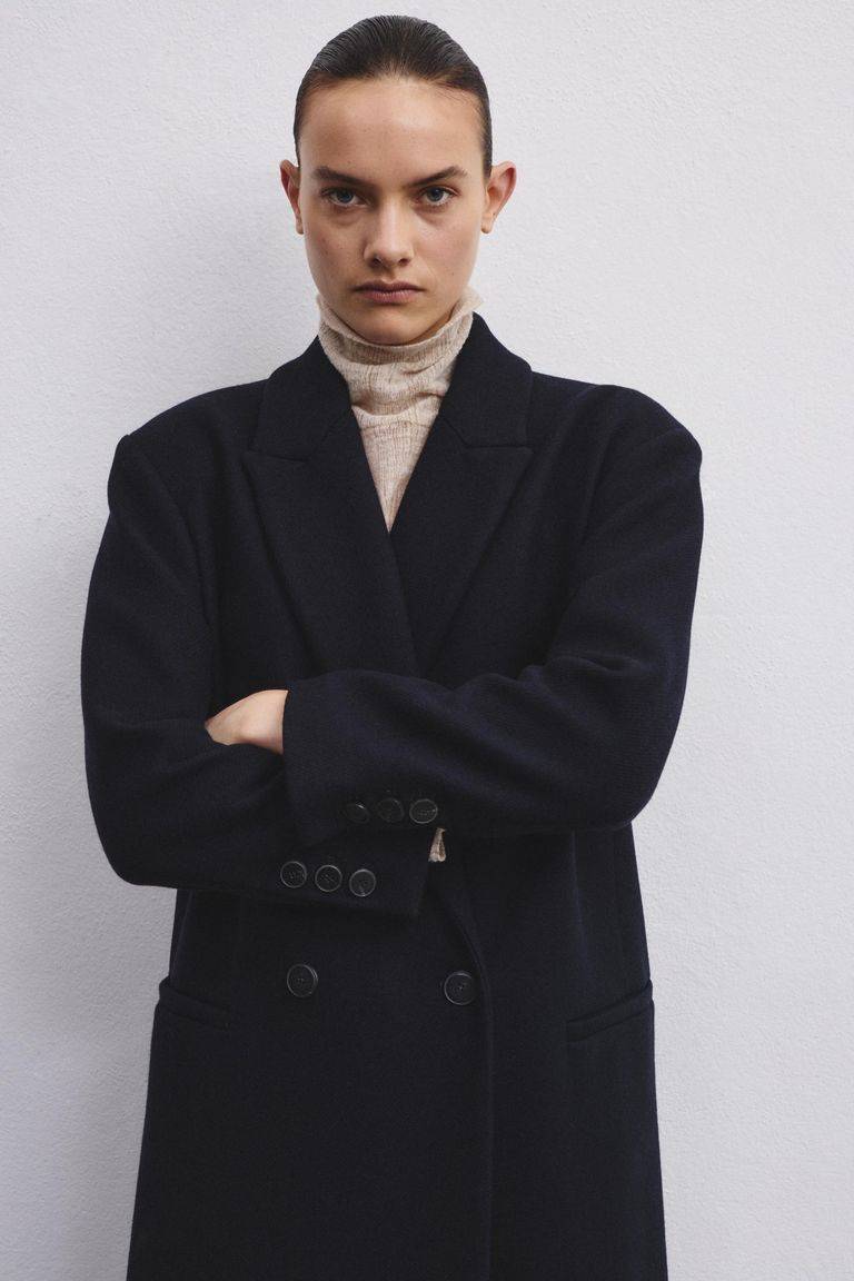 Pomandere Cappotto doppiopetto in panno doppio di lana Sconto