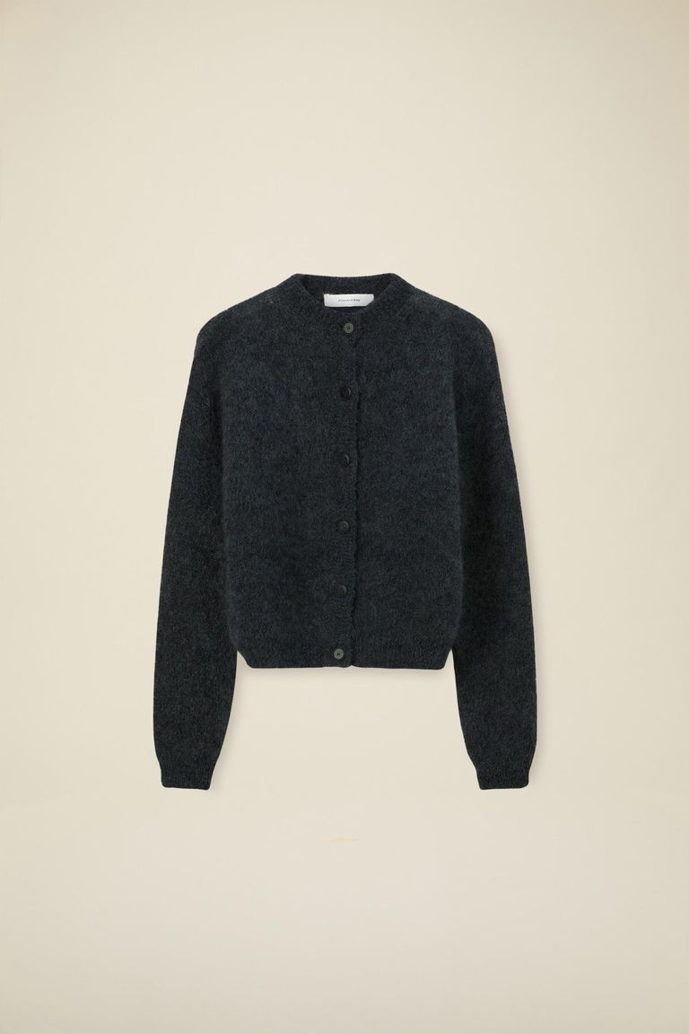 Pomandere Cardigan a girocollo in mohair Vendita Calda