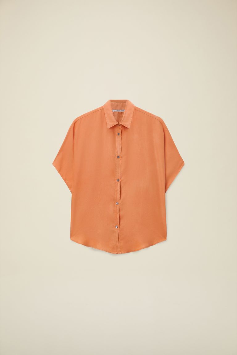 Pomandere Camicia con maniche corte tinta naturalmente Nuova