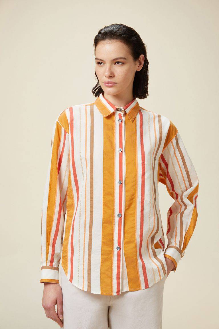 Pomandere Camicia a righe con taschino Moda