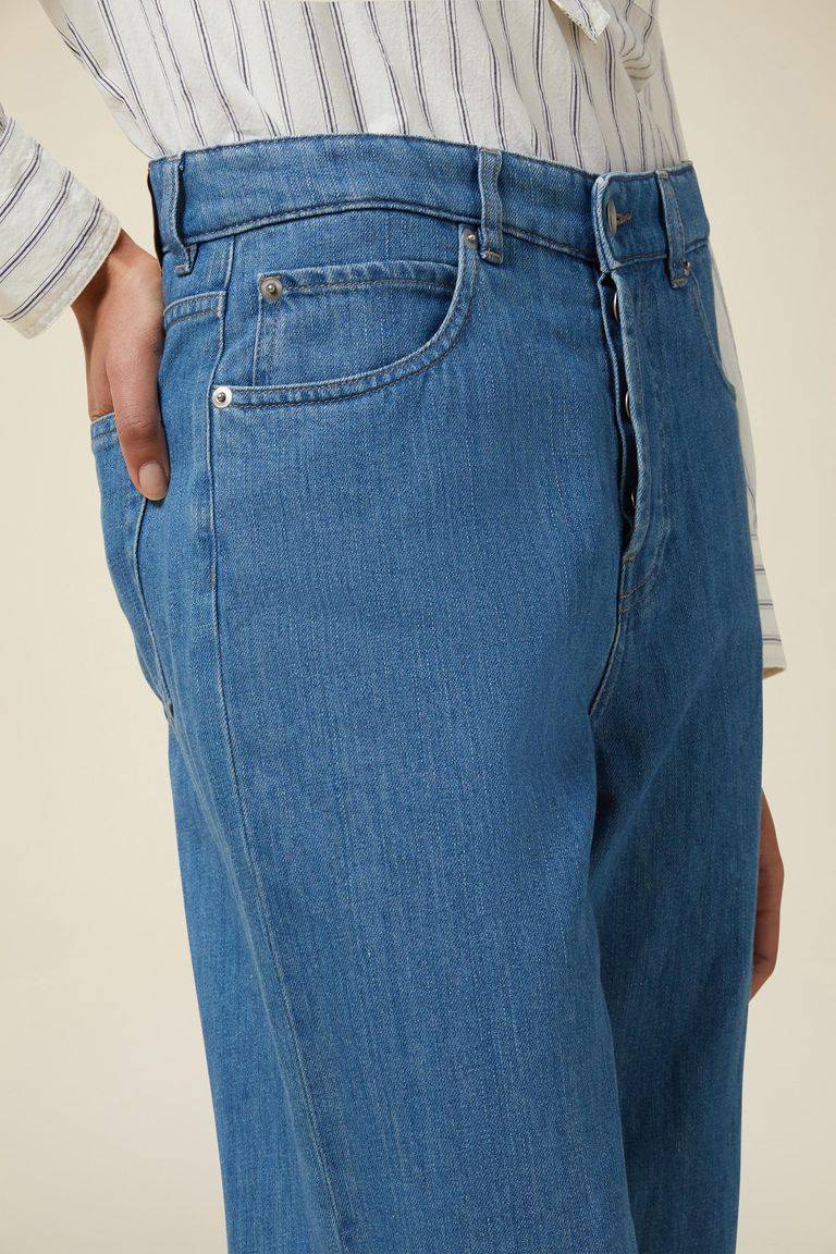 Pomandere Denim wide leg Negozi Online