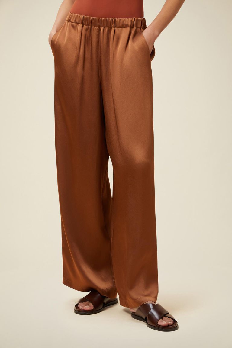 Pomandere Pantalone ampio con elastico in vita lucido Qualità Garantita