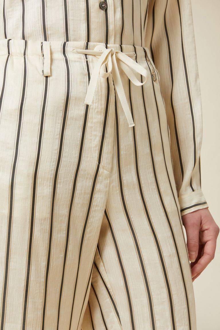 Pomandere Pantalone rigato con elastico in vita e coulisse In Vendita