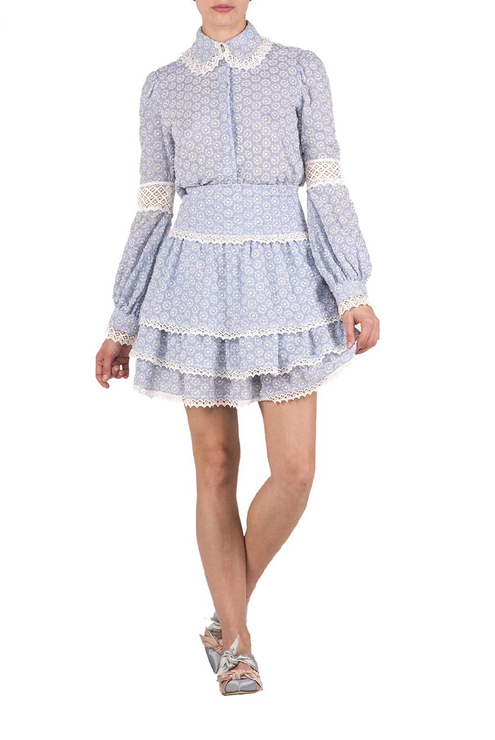 Luisa Beccaria Blusa In Cotone Sangallo Con Lacci Soddisfazione Garantita