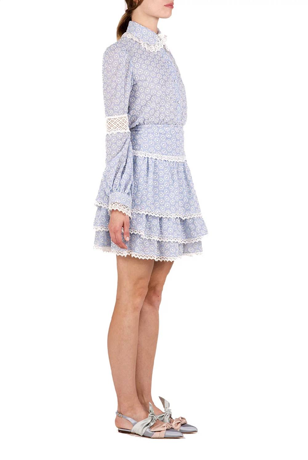 Luisa Beccaria Blusa In Cotone Sangallo Con Lacci Soddisfazione Garantita
