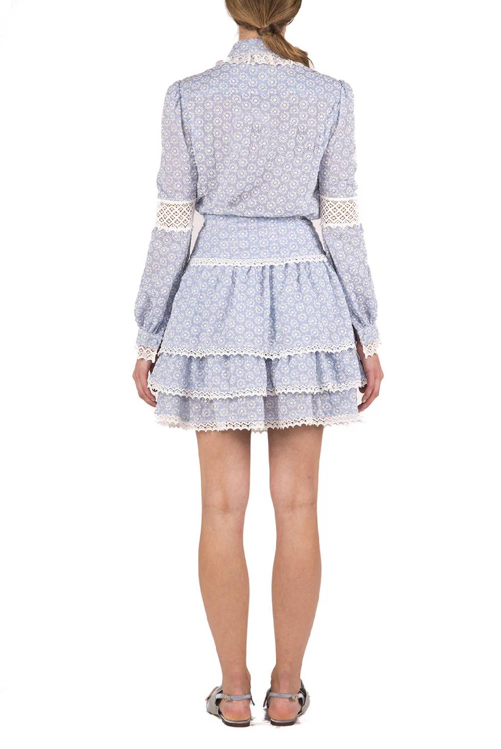 Luisa Beccaria Blusa In Cotone Sangallo Con Lacci Soddisfazione Garantita