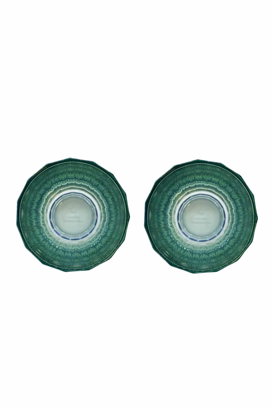 Luisa Beccaria Shade Blue To Green Set Di Due Bicchieri Grandi Duccio Con Base Vendita Economica