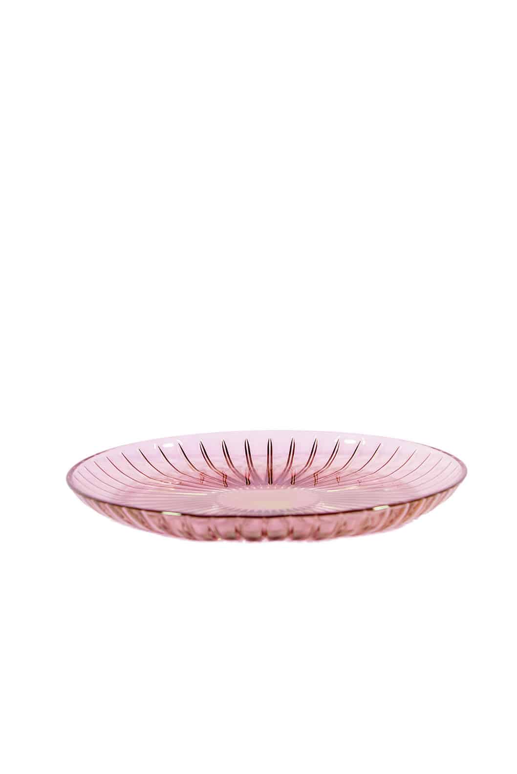 Luisa Beccaria Set Rosa Di Due Piatti Di Frutta Di Vetro Nuova