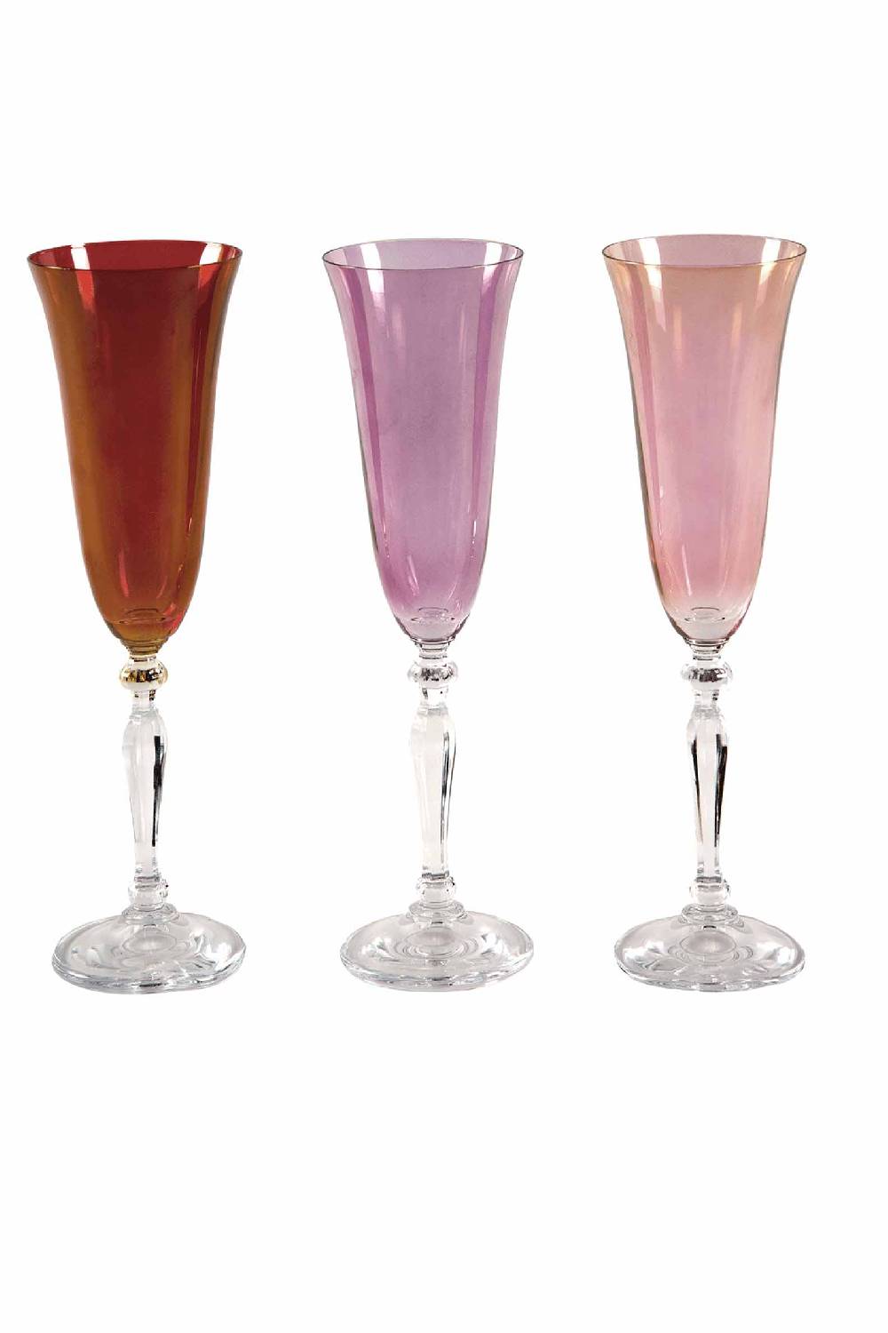 Luisa Beccaria Set Di Sei Flauto Rosso, Viola, Rosa Vendita