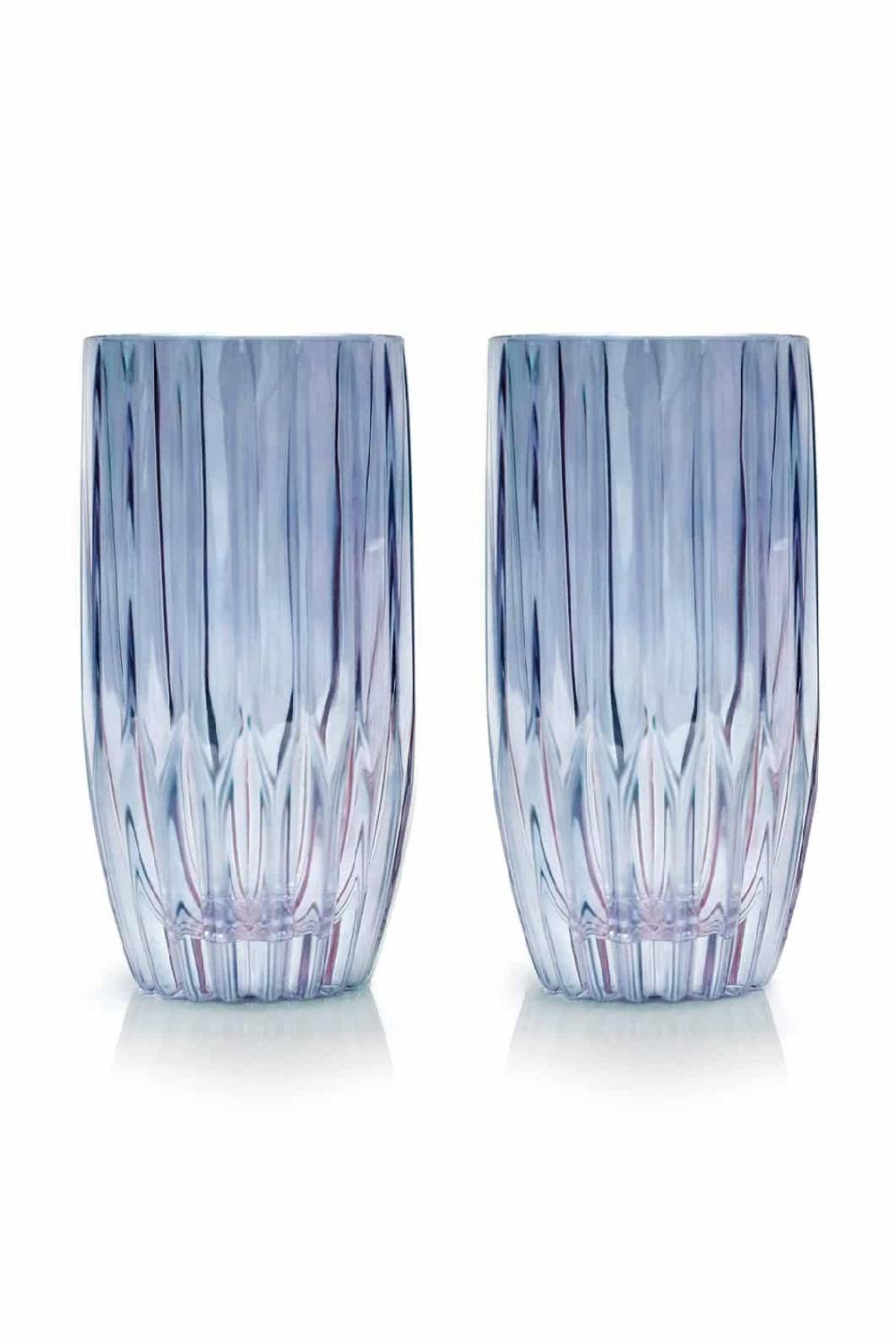 Luisa Beccaria Set Blu Di Due Grandi Bicchieri Tumbler Fino Al -60%