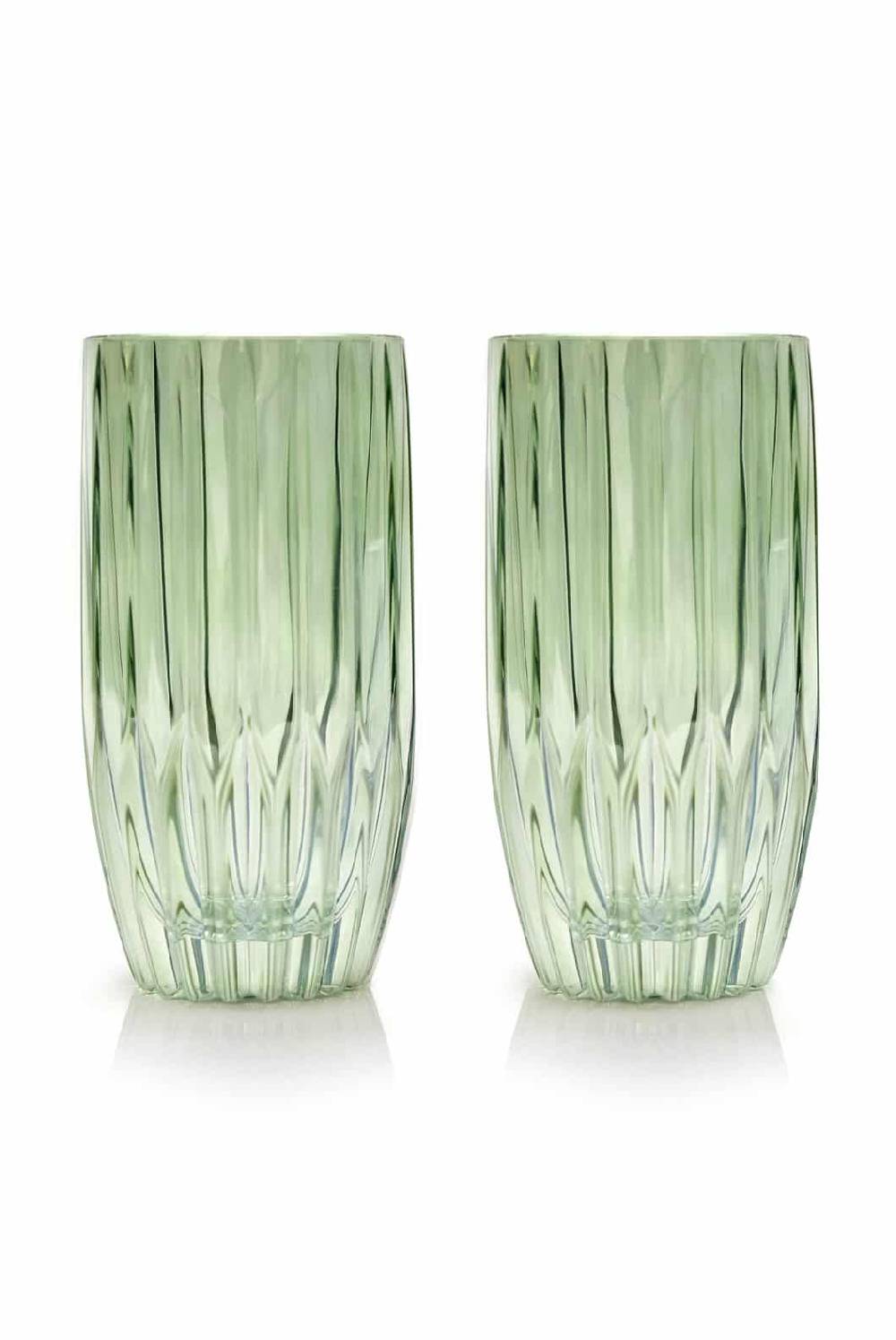 Luisa Beccaria Set Di Due Grandi Bicchieri Tumbler Verde Shopping Online