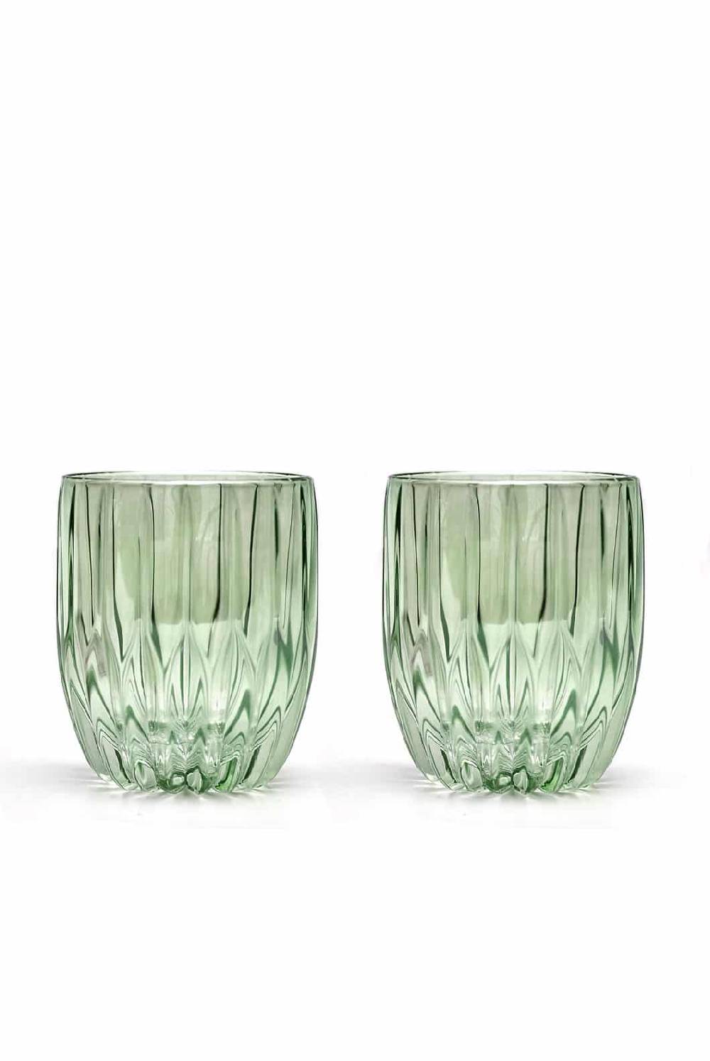 Luisa Beccaria Set Verde Di Due Piccoli Bicchieri Tumbler Sottocosto