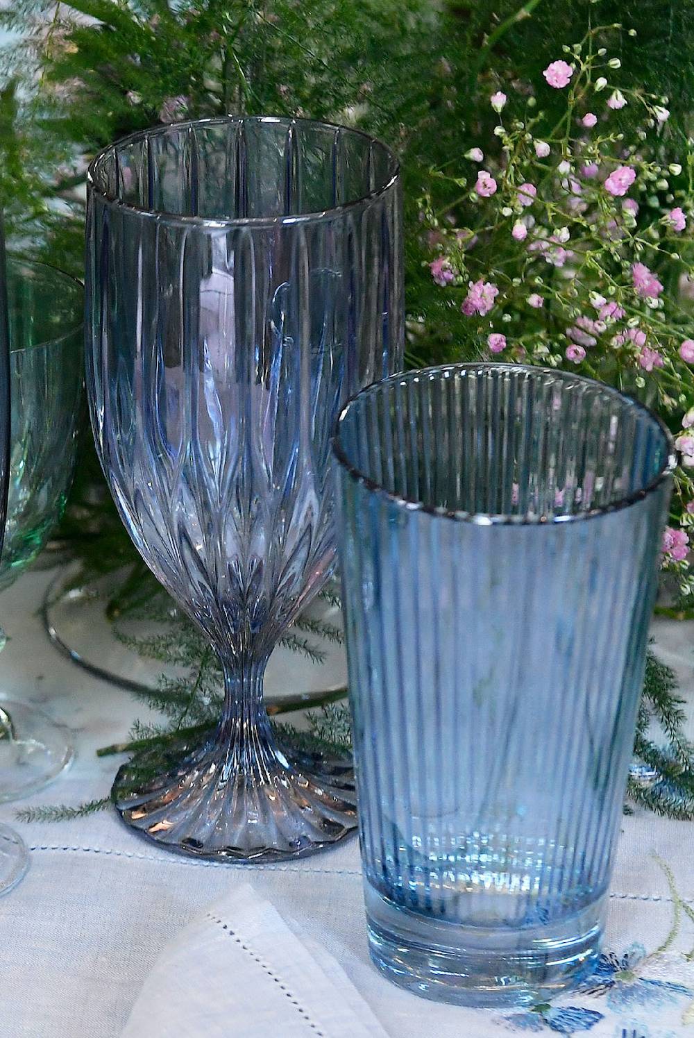 Luisa Beccaria Set Blu Di Due Bicchieri D'acqua Iside Presa