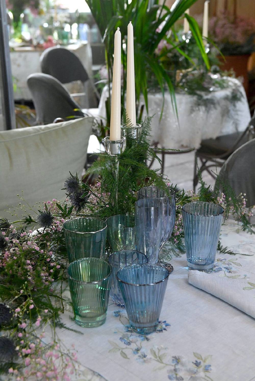 Luisa Beccaria Set Verde Di Due Bicchieri D'acqua Iside Sconto