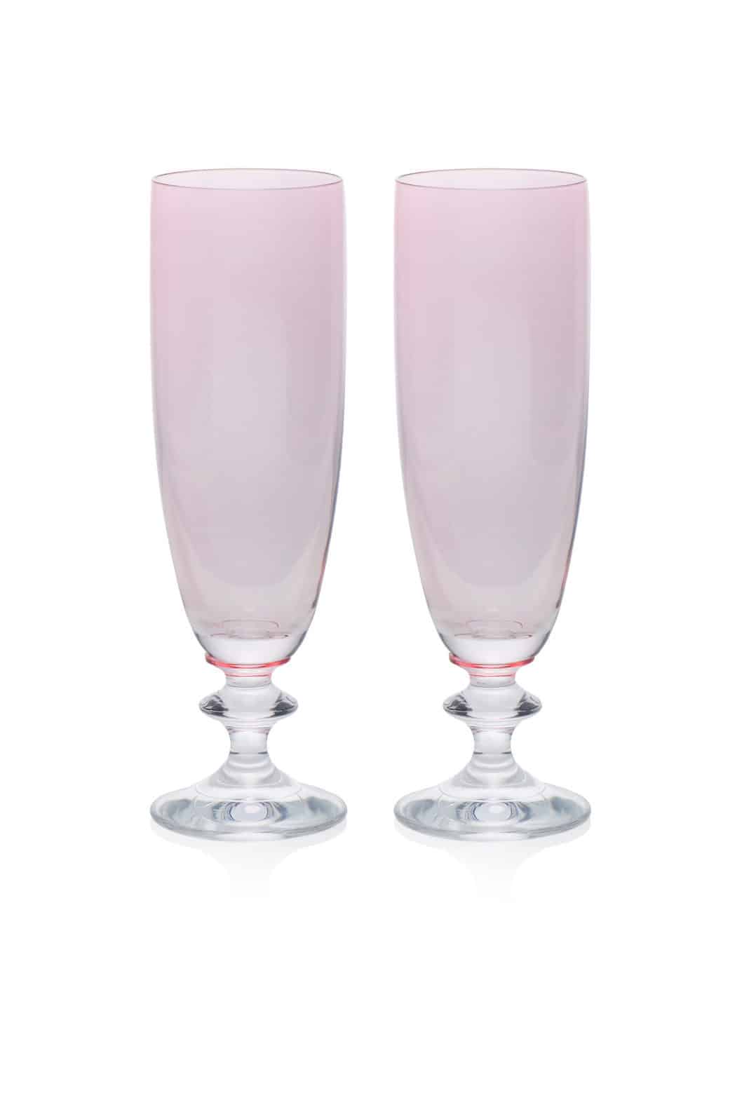 Luisa Beccaria Set Rosa Di Due Bicchieri Flauto Roseo Hotsell