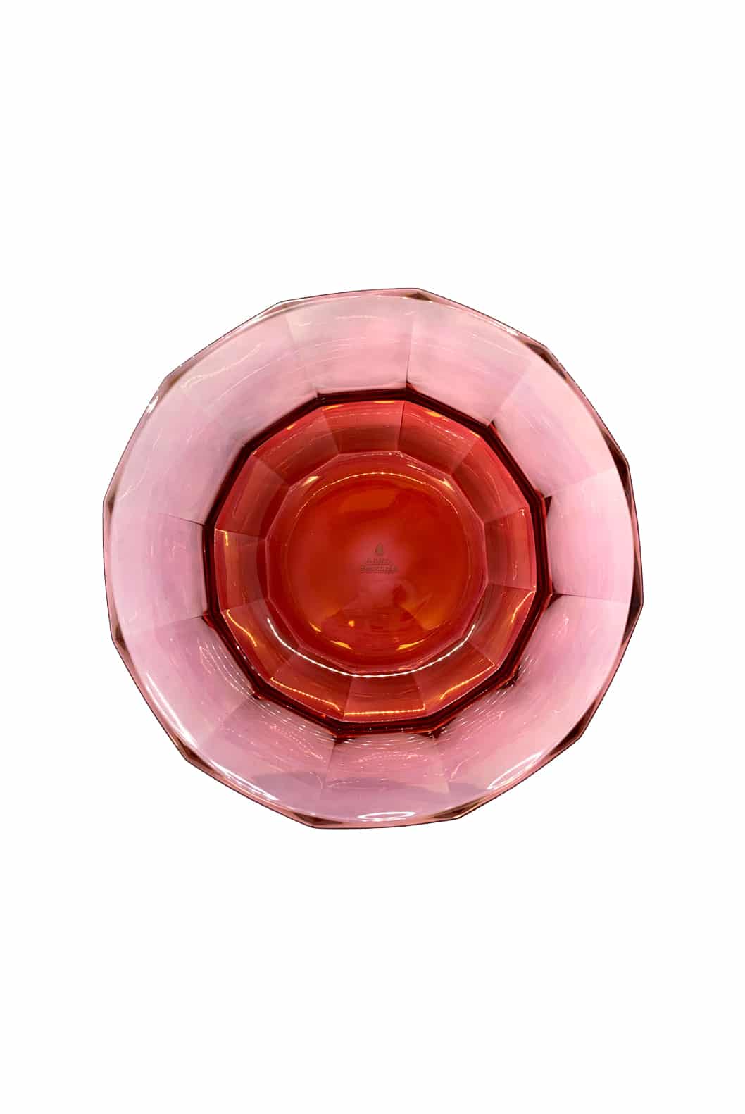 Luisa Beccaria Insalatiera Di Cristallo Sfaccettato Colore Rosso Al Rosa In Vendita