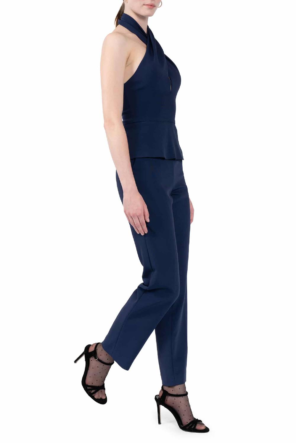 Luisa Beccaria Pantaloni elasticizzati in cady a sigaretta Vendita Economica