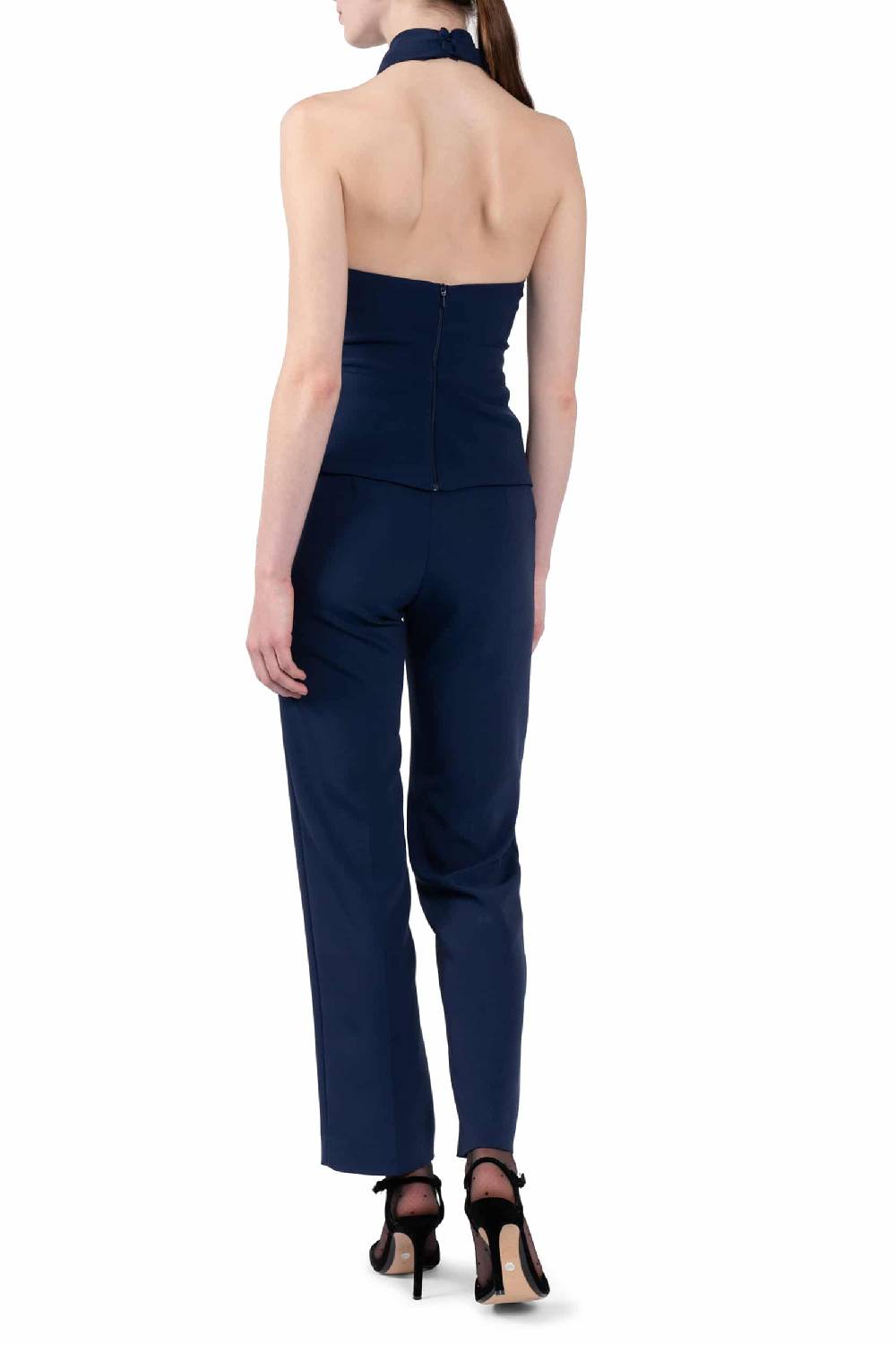 Luisa Beccaria Pantaloni elasticizzati in cady a sigaretta Vendita Economica