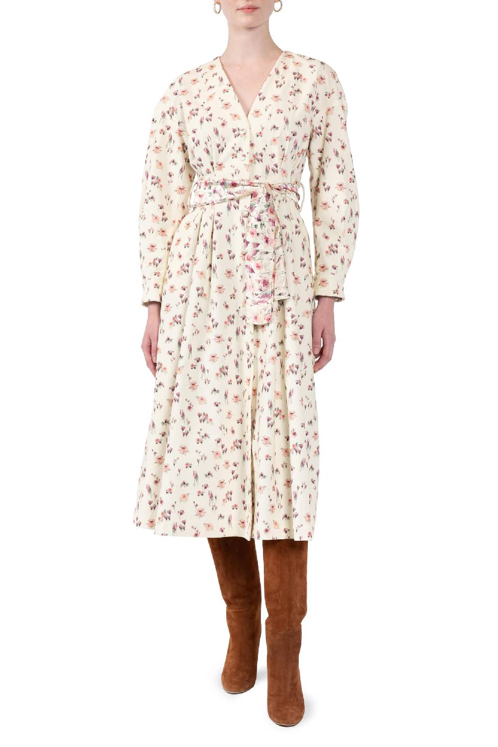 Luisa Beccaria Abito stampato in velluto rosa Vendite Flash