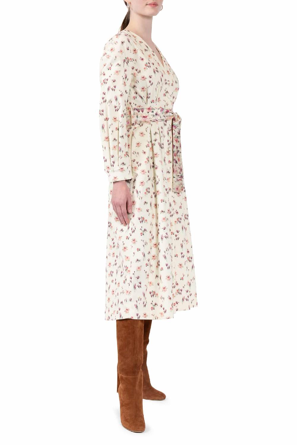 Luisa Beccaria Abito stampato in velluto rosa Vendite Flash