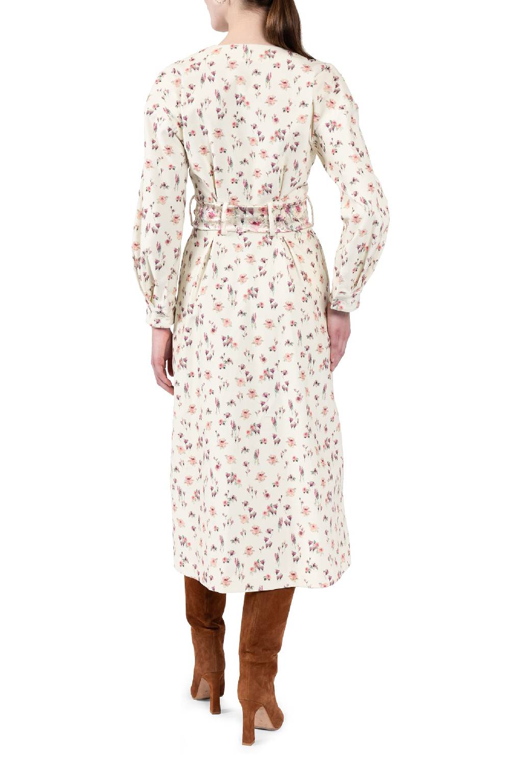 Luisa Beccaria Abito stampato in velluto rosa Vendite Flash