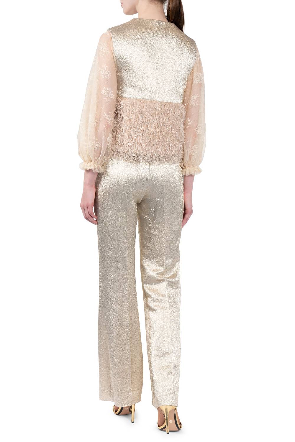 Luisa Beccaria Gilet imbottito in lana e lurex 2025