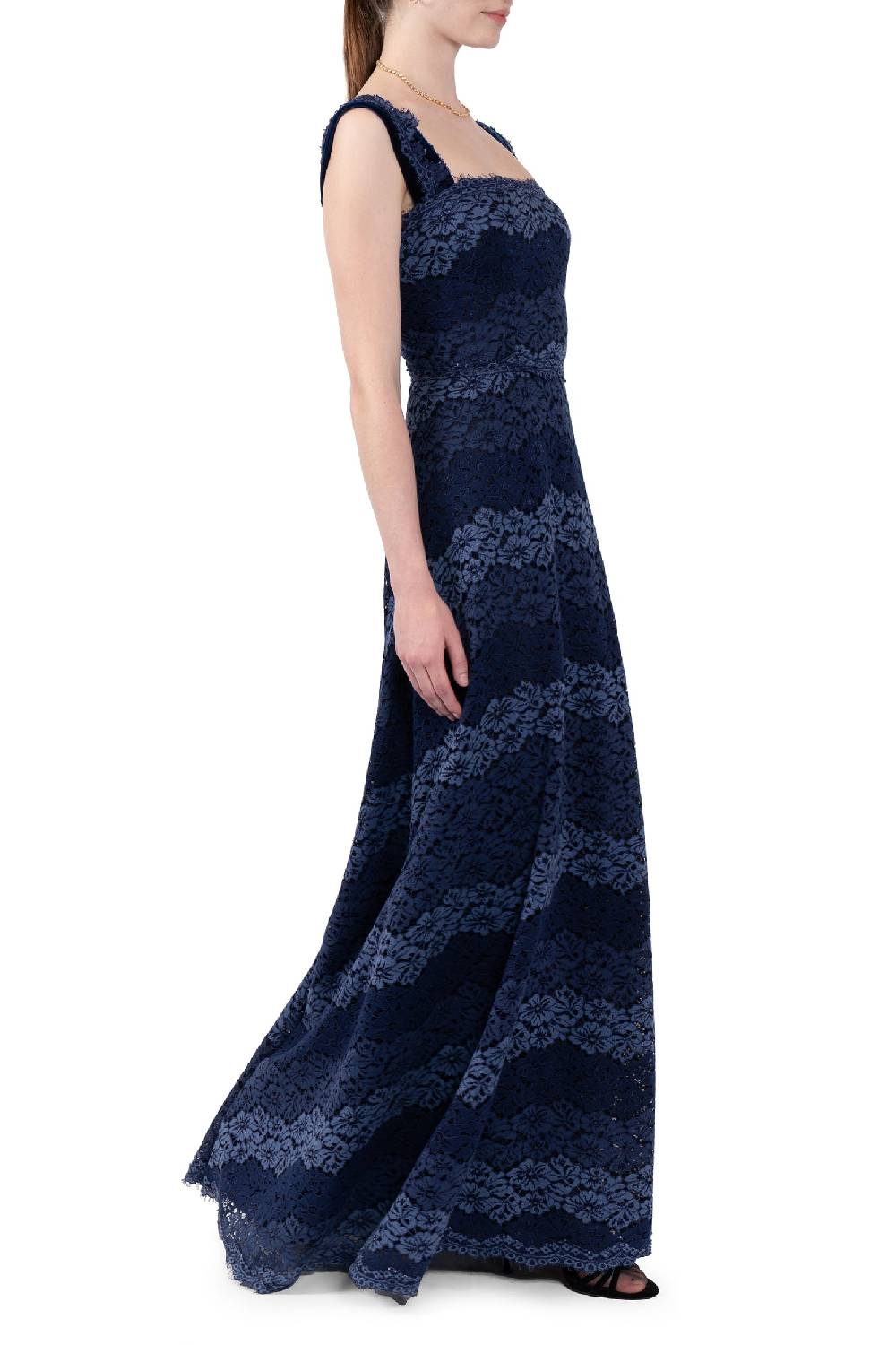 Luisa Beccaria Abito bustier in pizzo a righe In Vendita