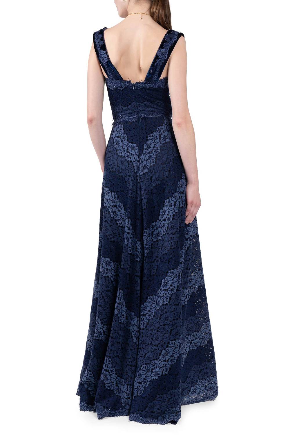 Luisa Beccaria Abito bustier in pizzo a righe In Vendita