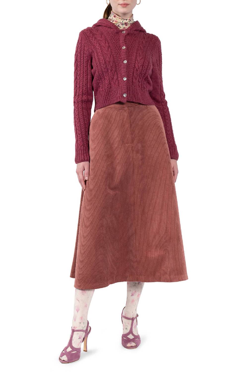 Luisa Beccaria Cardigan con cappuccio Consegna Veloce