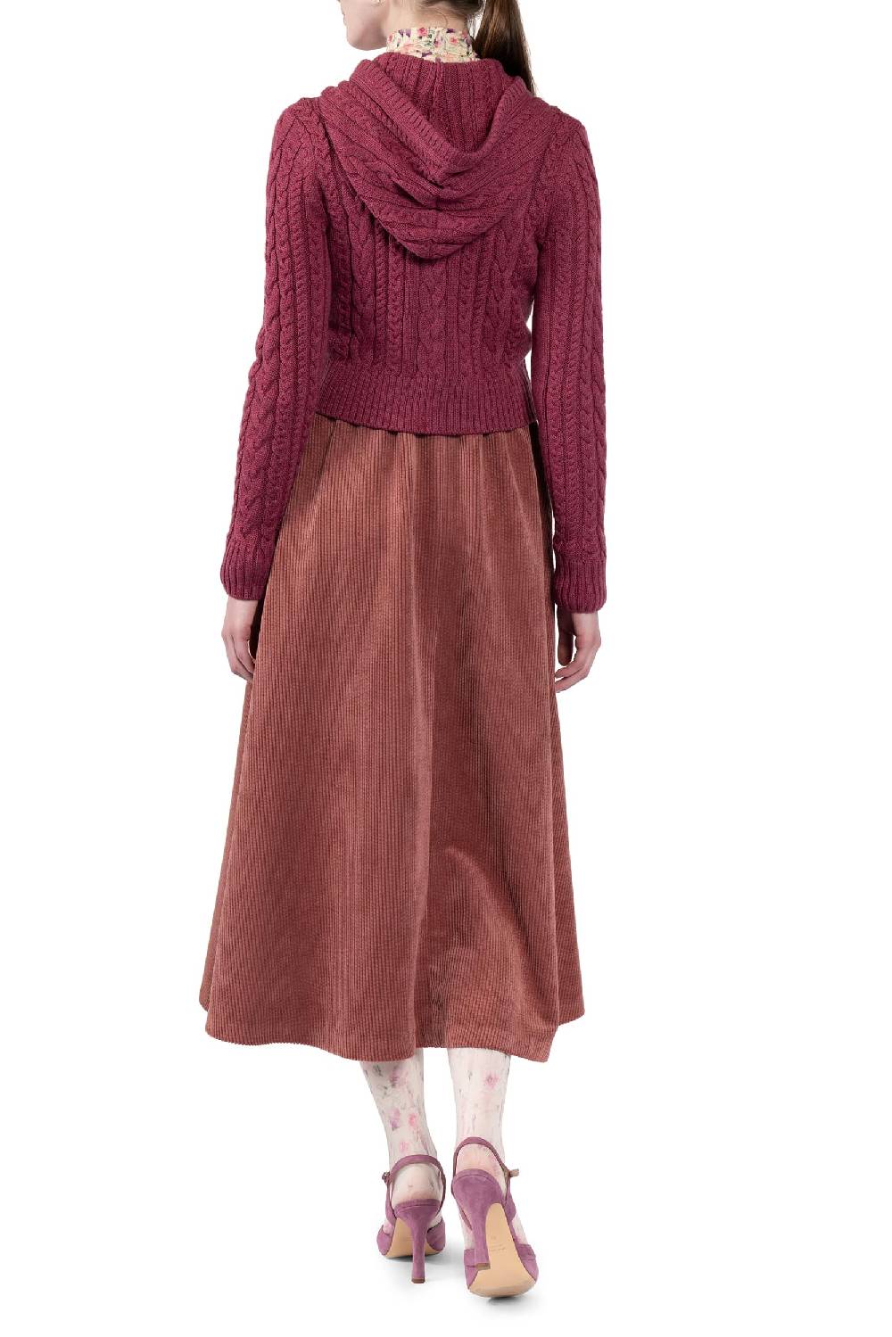 Luisa Beccaria Cardigan con cappuccio Consegna Veloce