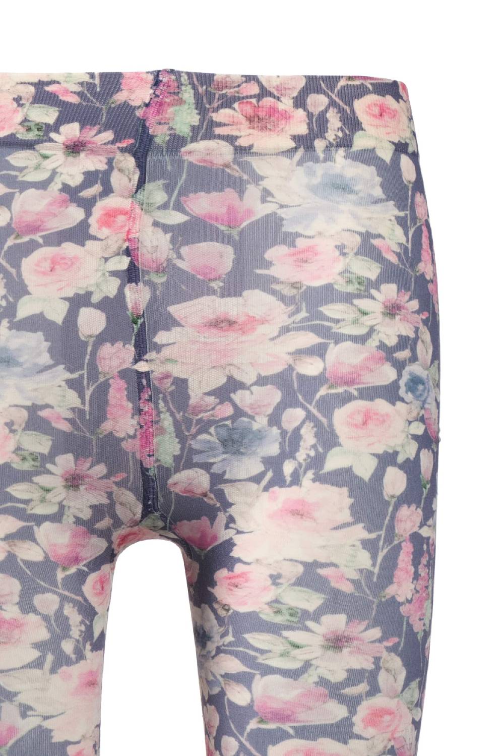 Luisa Beccaria Collant stampati con rosa selvatica blu Sottocosto