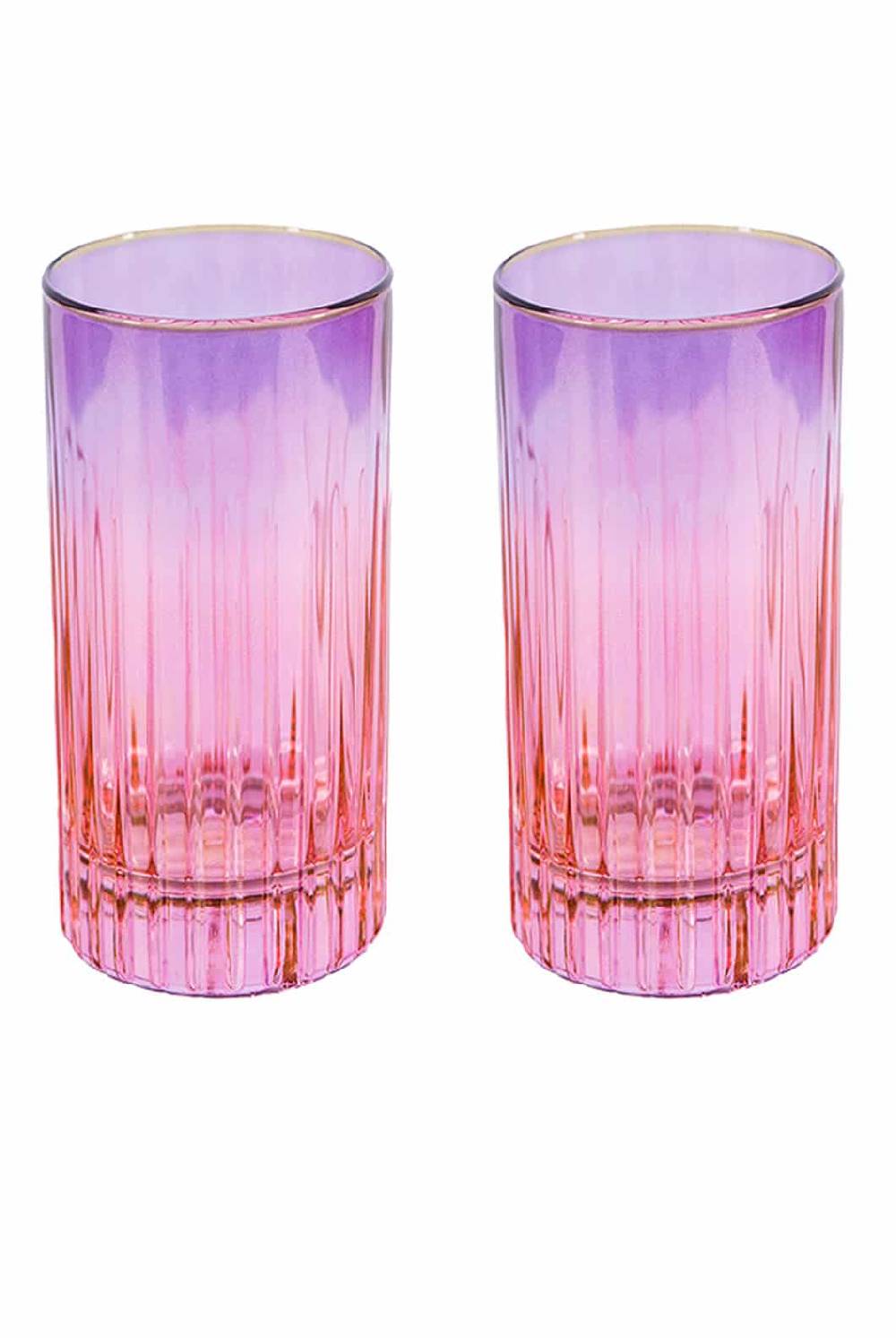 Luisa Beccaria Shade Pink To Purple Set Di Due Grandi Bicchieri Tumbler Sconto