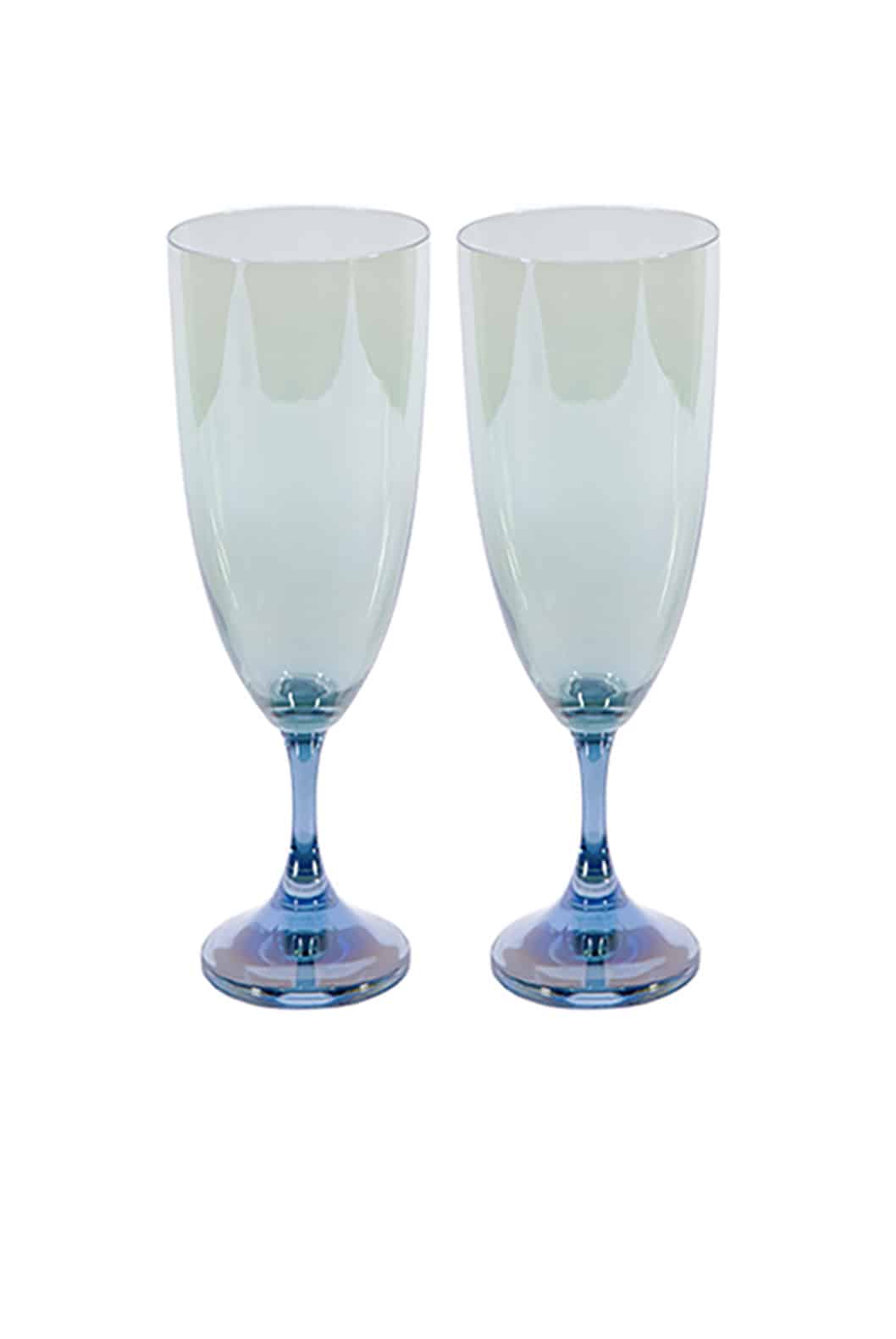 Luisa Beccaria Ombra Blu Al Verde Set Di Due Flauto In Vendita