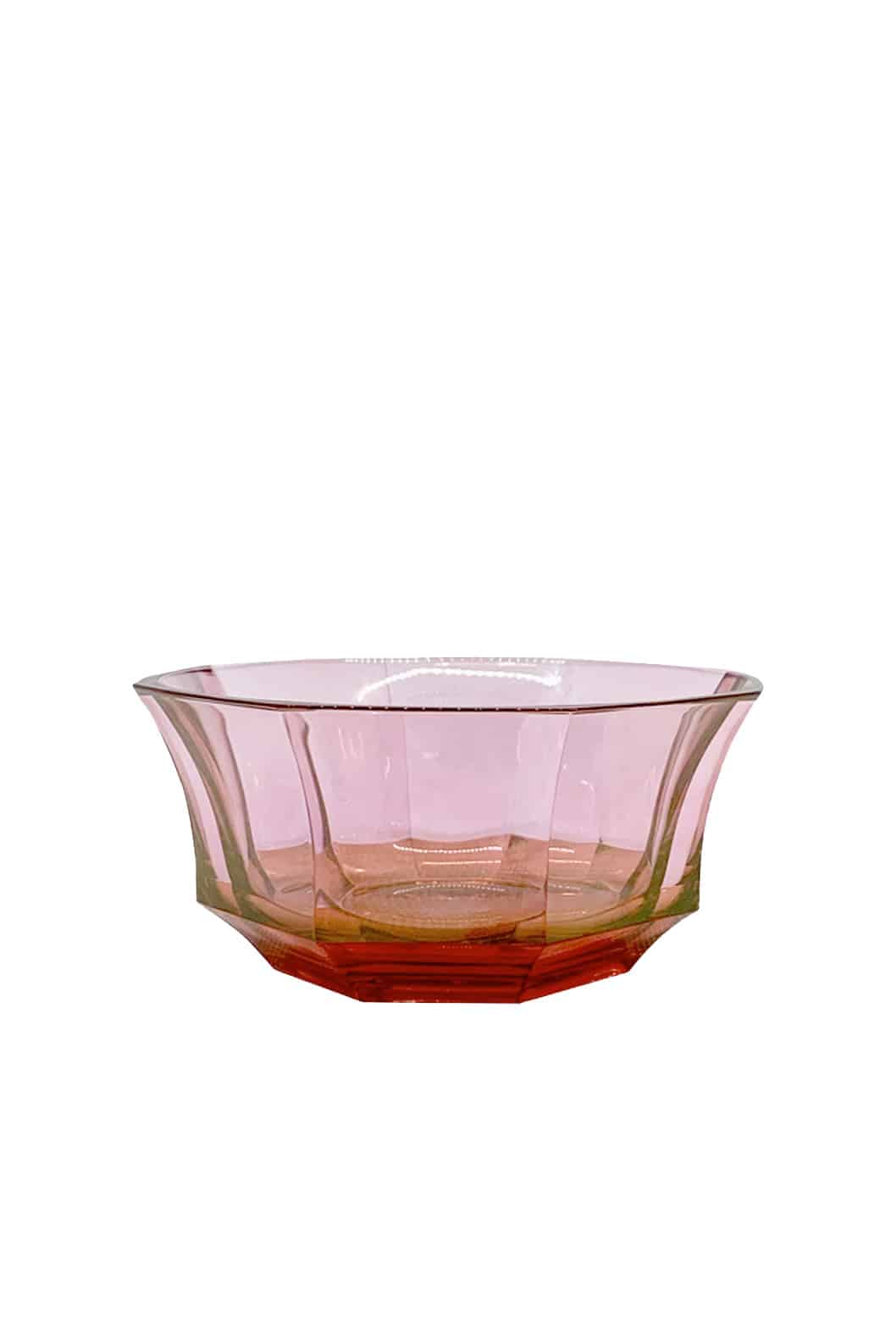 Luisa Beccaria Ciotola da dessert in cristallo sfaccettato dal rosso al rosa In Saldo
